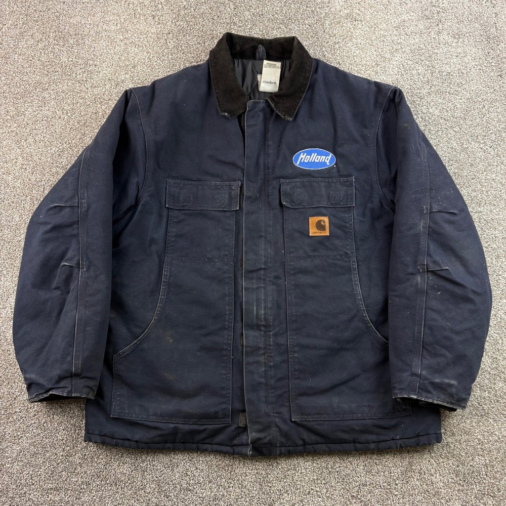Vintage Carhartt Arctic Traditional Chore Jacket Mens XL Navy Cotton C26 MDT